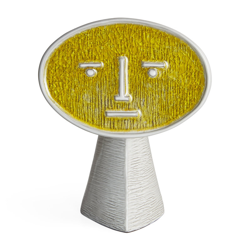 Yellow and White Novelty Ceramic Decorative Table Vase