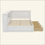 Cadre de lit en L avec tiroir et bibliothèque, lit d'angle en bois avec éclairage à DEL et port USB pour petite pièce, chambre à coucher, chambre d'amis