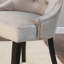 Chaise de salle à manger élégante beige 35 po avec dossier capitonné et rembourrage en mousse-929435153-864935551