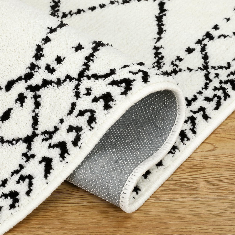 Très grand tapis moelleux moderne, Rectangle 9 pi x 12 pi