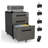 3-Drawer Mobile File Cabinet with Lock, All-Steel Office Storage in Black-531246905