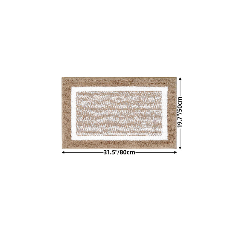 Tapis pour salle de bain Ayleigh, Simple - L 30 po x l 20 po, Gris foncé