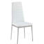 Chaises de salle à manger confortables en cuir blanc pour 4 personnes avec pieds argentés, repas parfaits pour la famille - une chaise douce et idéale pour se détendre