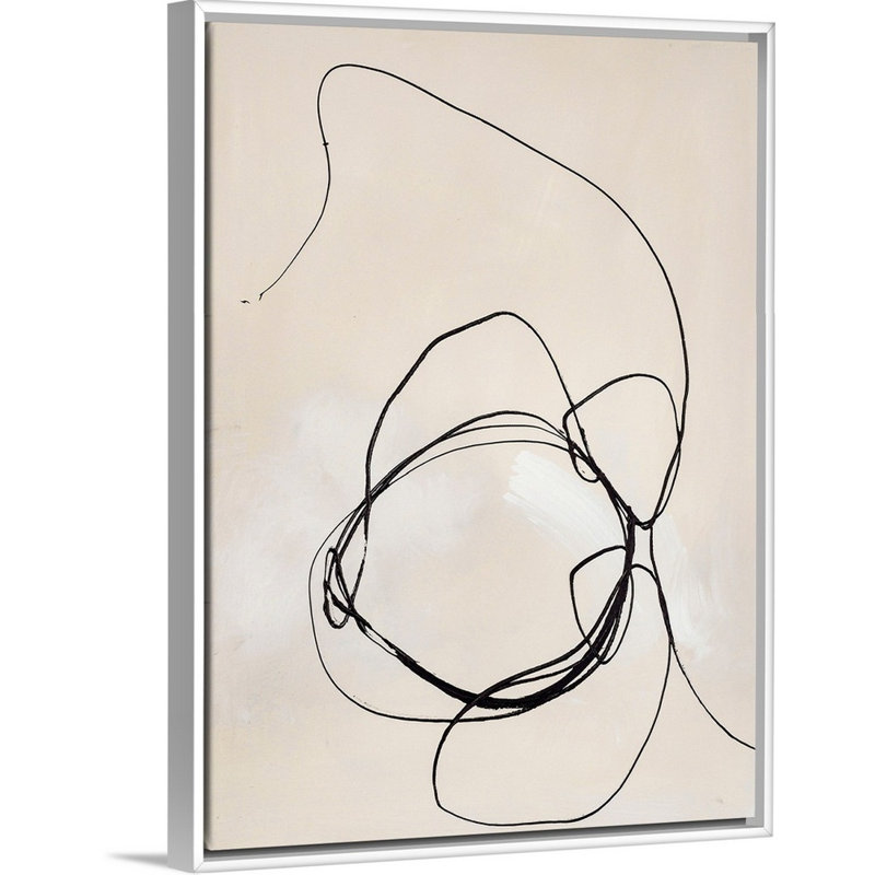 Fine Line, ensemble de 5 reproductions d’art sur toiles, H 18 po x l 14 po x P 1,75 po, Cadre blanc