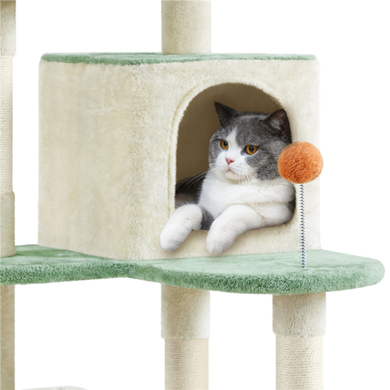 Size Cat Paw-Shaped Play Tower, 165cm H x 59.5cm W x 55.5cm D