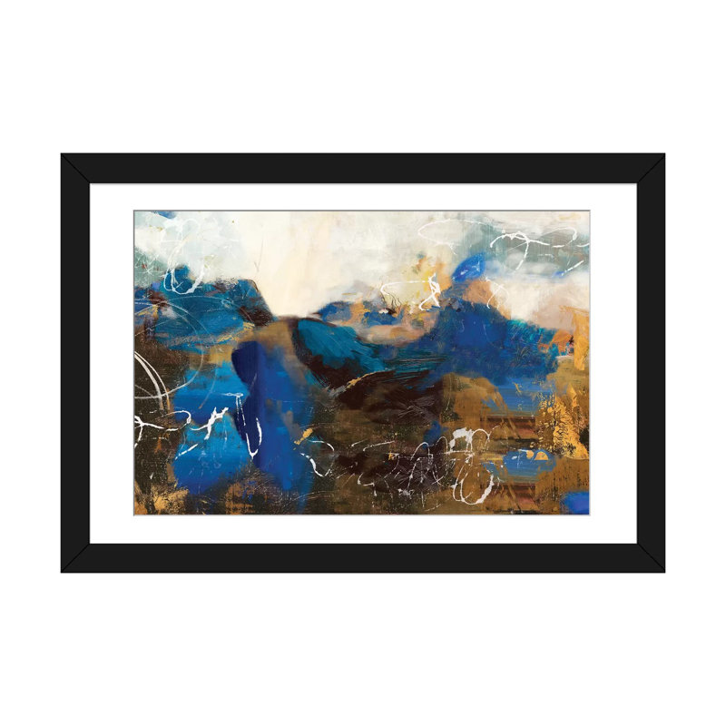 « fantaisiste i », impression sur toile, H 24 po x l 32 po x P 1 po, Papier d'art encadré noir, Blanc