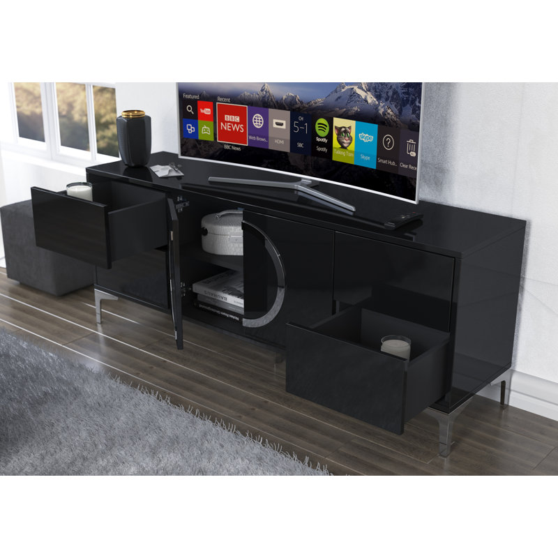 Sterlington Unfinished TV Stand for TVs up to 55", Black