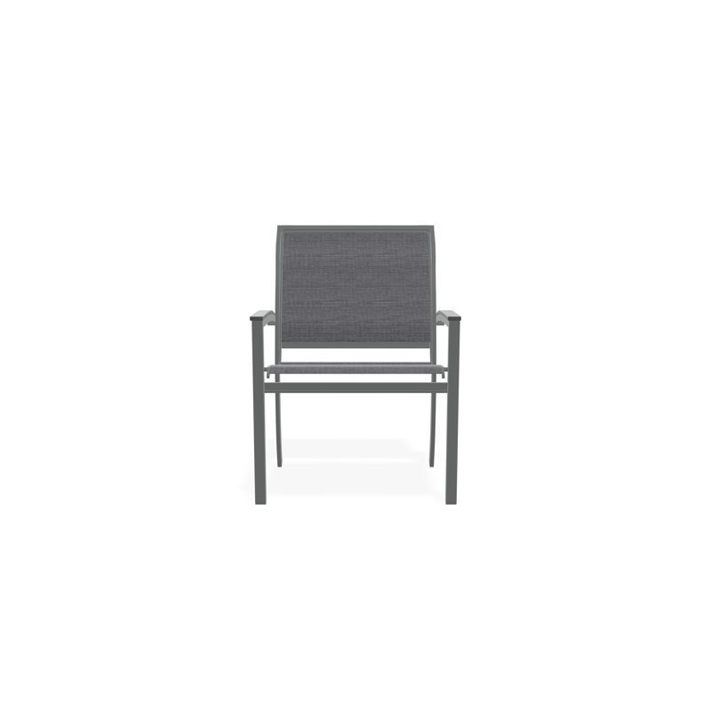 Chaise de café empilable en aluminium Bazza, Étain Augustine, Graphite