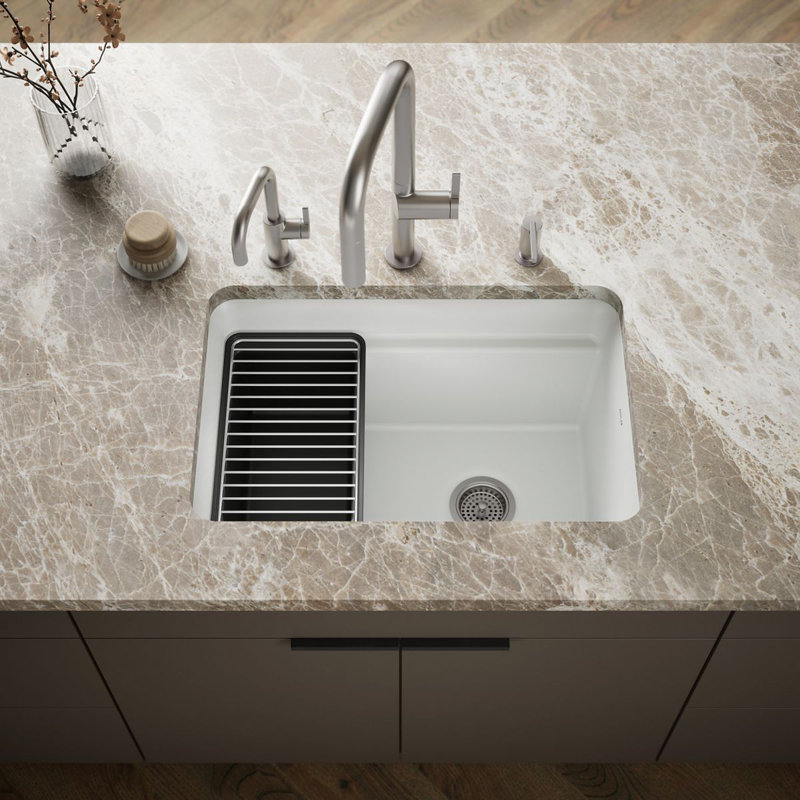 Cairn 27-1/2 in. X 18-5/16 in. X 12-5/8 in. Undermount Utility Sink, Matte White