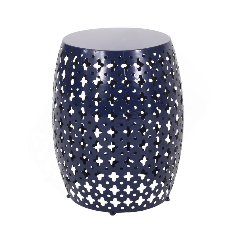 Metal End Table -Large, Navy Blue