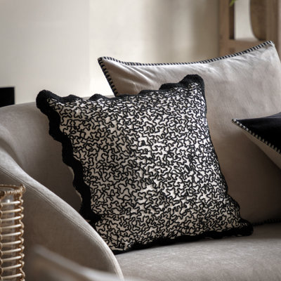 Bennette Black Square Throw Cushion