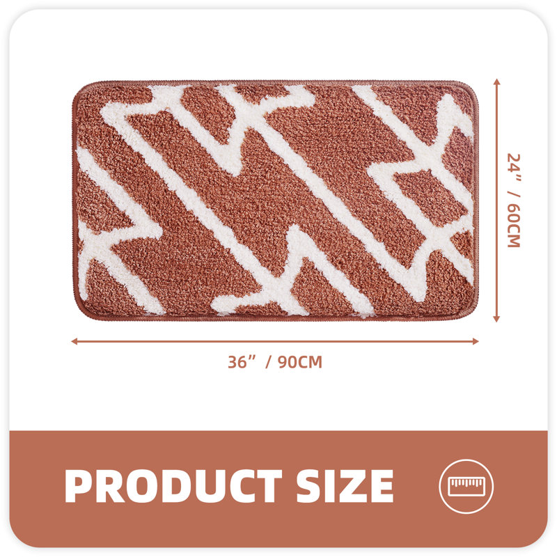 Tapis pour salle de bain Dorwin, Rouge pâle, H 0,7 po x l 36 po x P 24 po