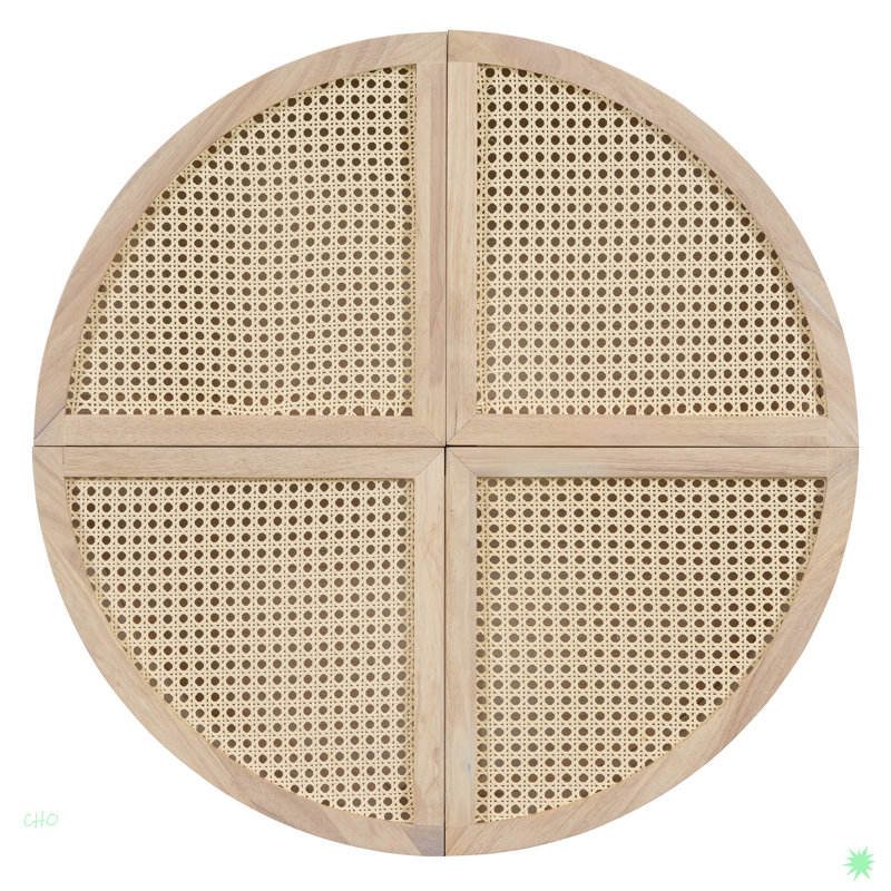 Round To Square Block Modular Coffee Table Rattan With Storage 4 Piece