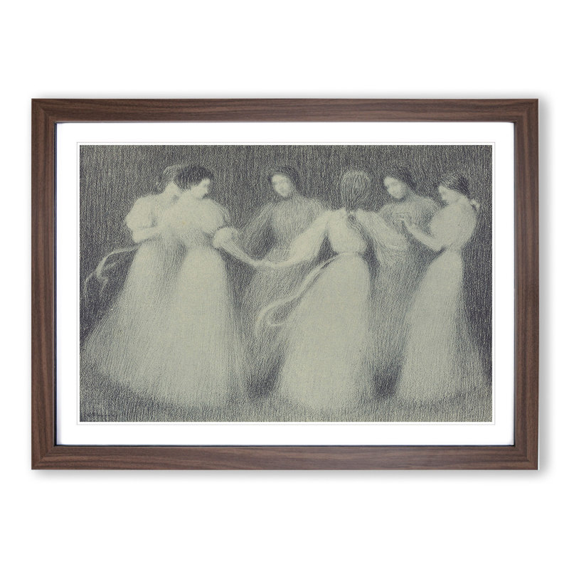 La Ronde by Henri Le Sidaner - Picture Frame Painting, 27cm H x 36cm W x 2cm D, Walnut Framed