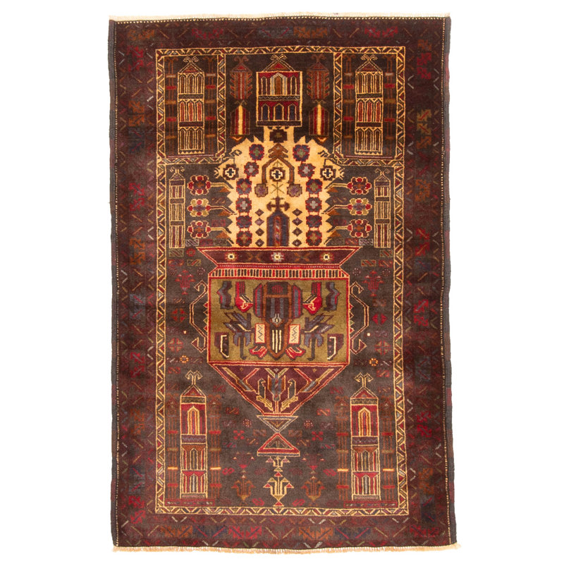 Tapis gris Teimani 3 pi 1 po x 4 pi 10 po