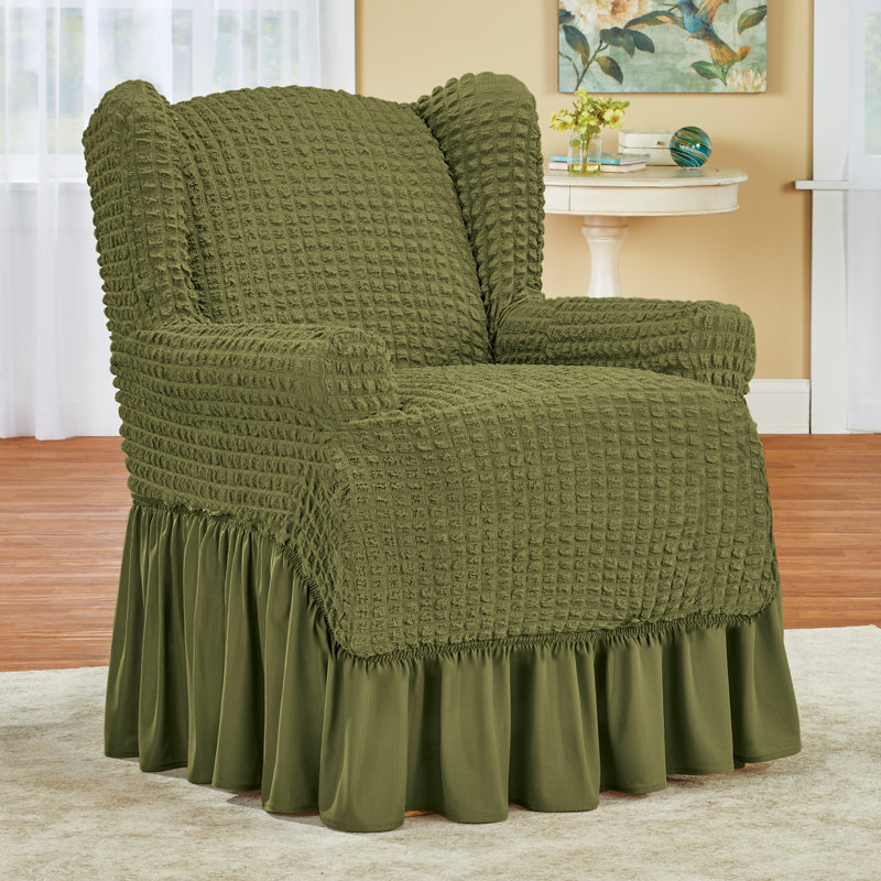 Housse à oreilles à coussin carré et à volants, Vert