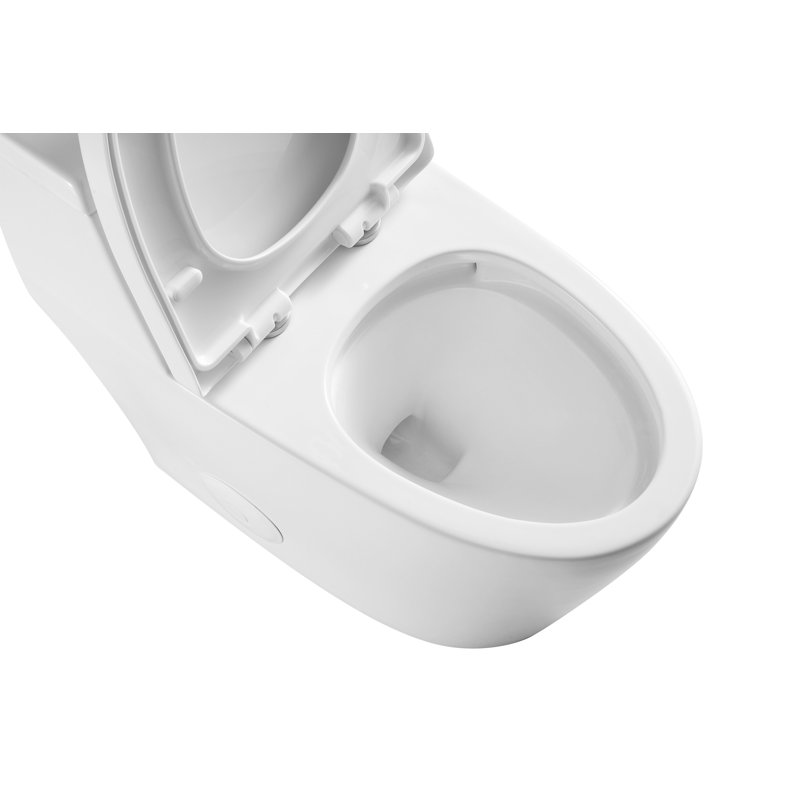Kingsman Hardware 1.2 Gallons GPF Elongated Floor Mounted One-Piece Toilet (Seat Included)