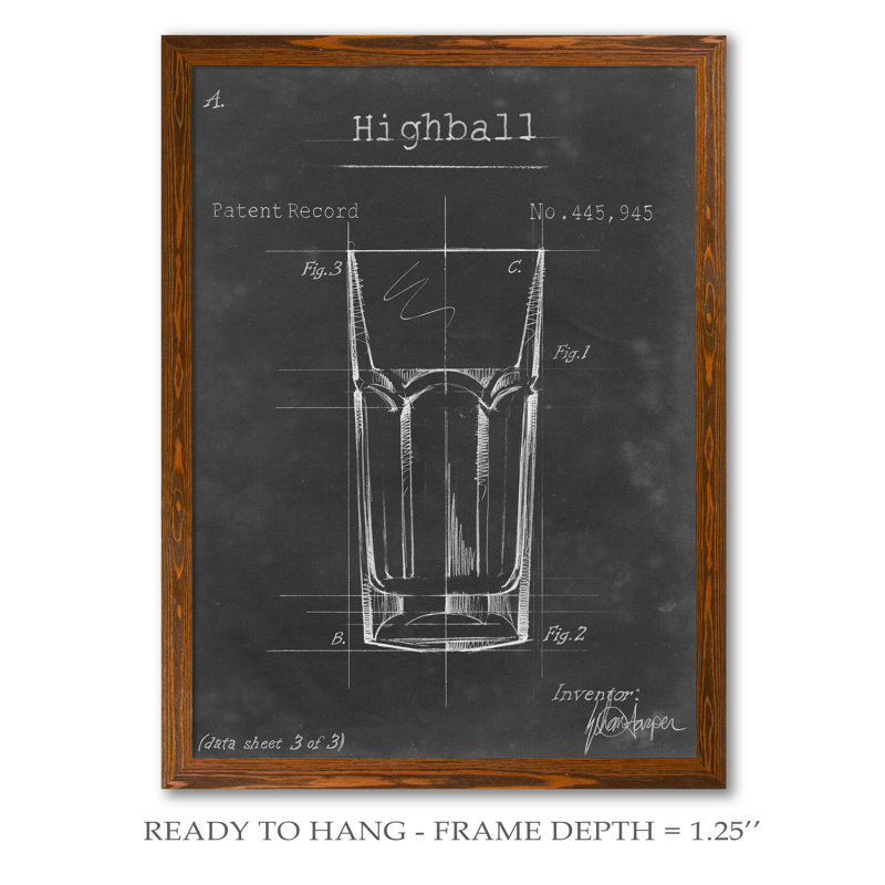 «Barware Blueprint II» par Paul Cezanne - reproduction d'art encadrée, H 30 po x l 22 po x P 1,25 po, Cadre en toile d’érable