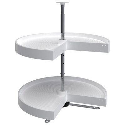 Rev-A-Shelf Lazy Susan Pie-Cut Polymer Two-Shelf, White 