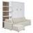 Queen Size Murphy Bed Wall Bed With Sofa And Shelves,White-285786454