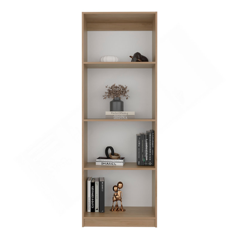 Verdi Bookcase, 5 Shelves, Macadamia/White Manufactured Wood, (5 Shelves) 71.1"H x 11.7"W x 24.7"D