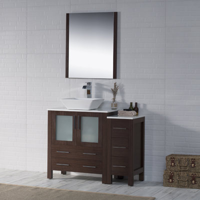 Ensemble de meuble-lavabo simple 42 po avec miroir Mance