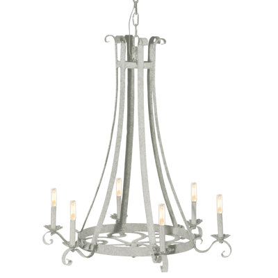 Lustre en roue de chariot à 6 lumières de style bougie Piccolo