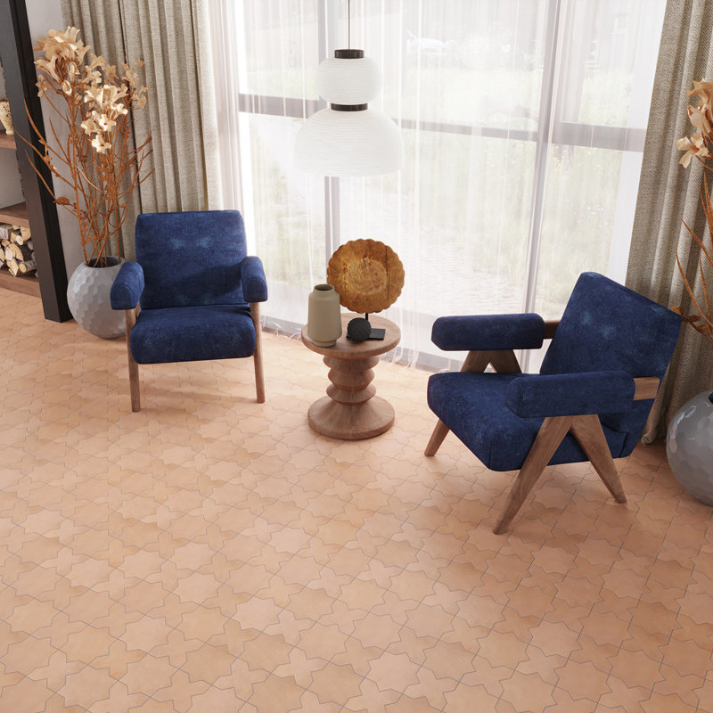 Seville 7 X 7 In. Matte Porcelain Star Wall And Floor Tile (5.31 Sq Ft/Case) - 34 Pack, Terracotta