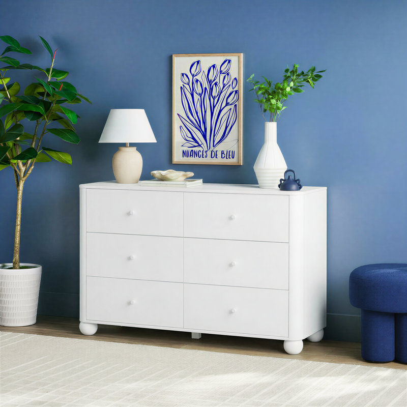 Commode 6 tiroirs Modern Wood, White