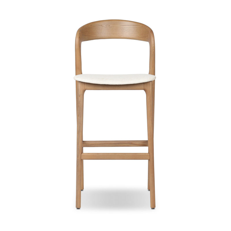 Amare Stool, Counter Stool (26.5" Seat Height), Alcala Cream Polyester Blend/Amber Ash