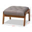 Repose-pieds en tissu gris Finesse Mid-Century