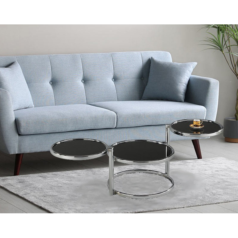 Acuna Open Coffee Table, Black, Silver