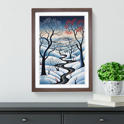 Winter Landscape Orphism - Single Picture Frame Print on Wood