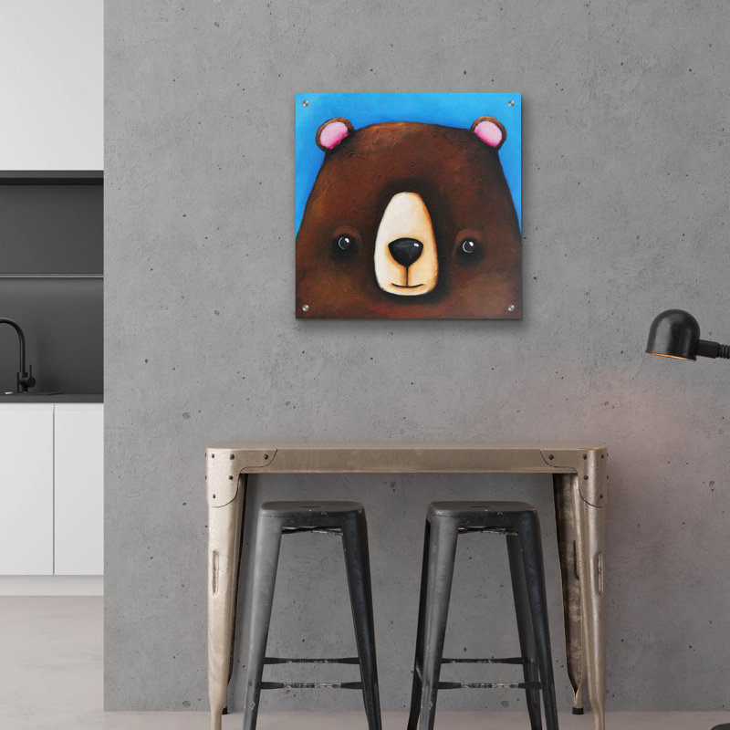 « Ivy Bronx : The Black Bear » de Lucia Stewart, tableau mural en verre acrylique, 30,5 cm x 30,5 cm