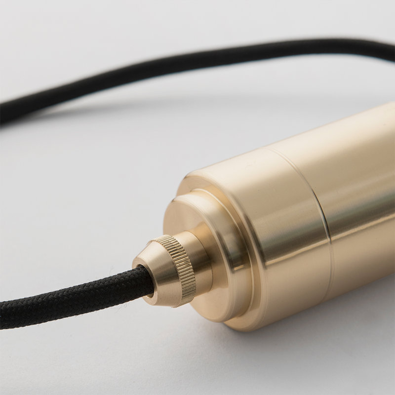 Elva Pendant Light Tinted In Graphite, Brass