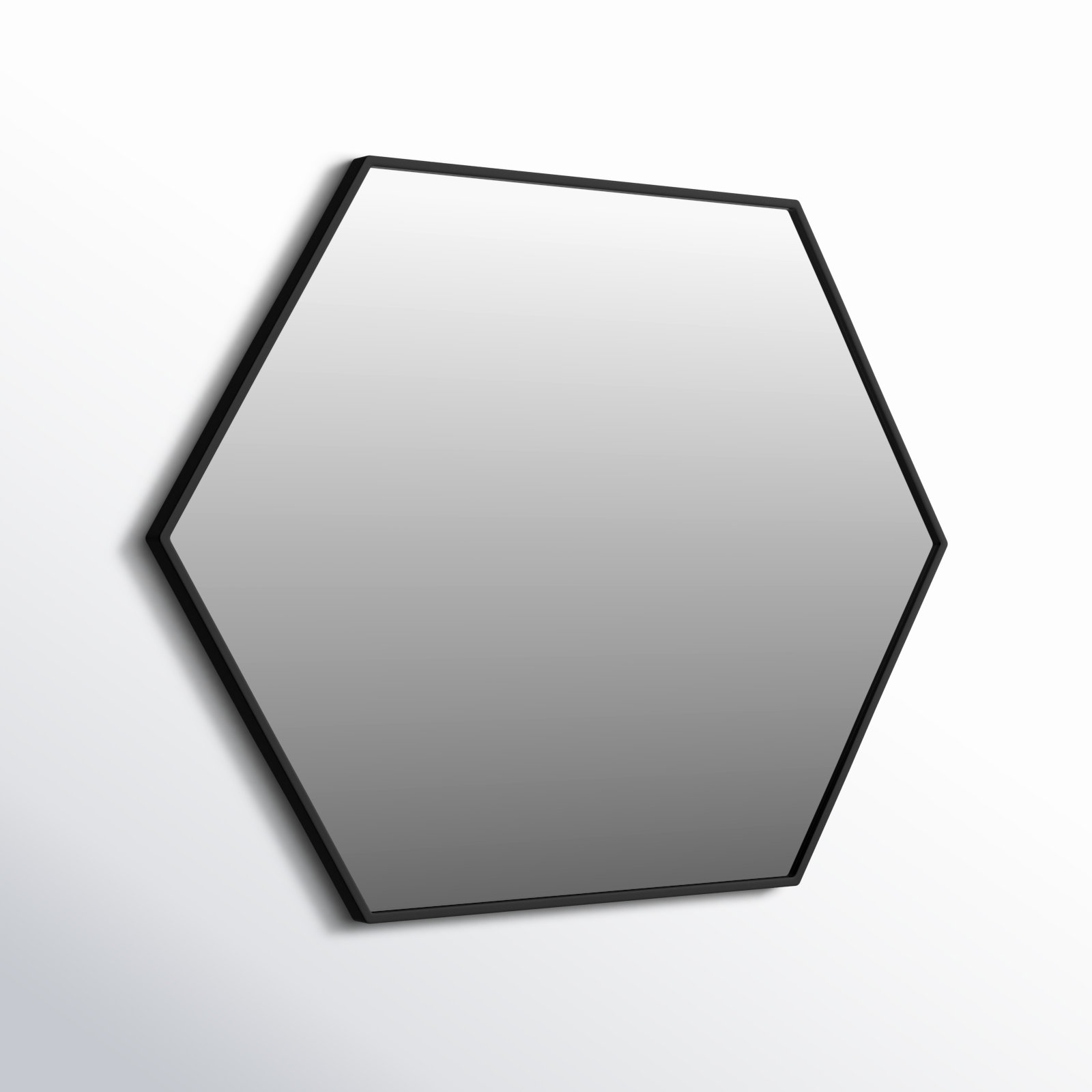 Sabine Metal Hexagon Wall Mirror, Black, 40" H x 30" W