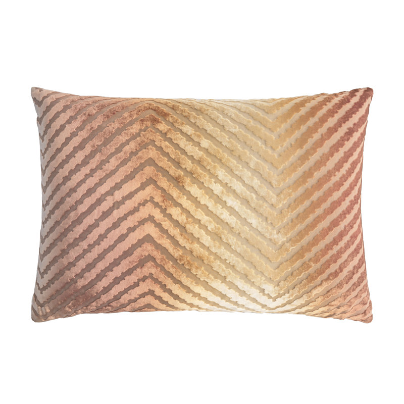 Lumbar Velvet Pillow Cover & Insert, Sunstone, Rectangle 14"H x 20"W