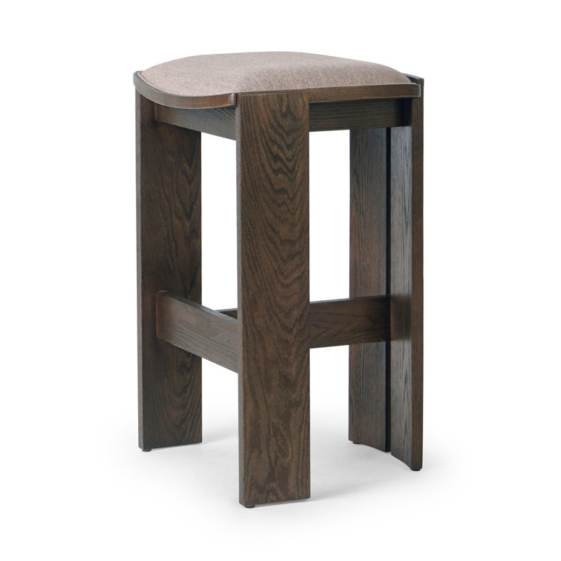 Hoven Backless Drifted Oak Bar Stool, Bar Stool (30.55" Seat Height)