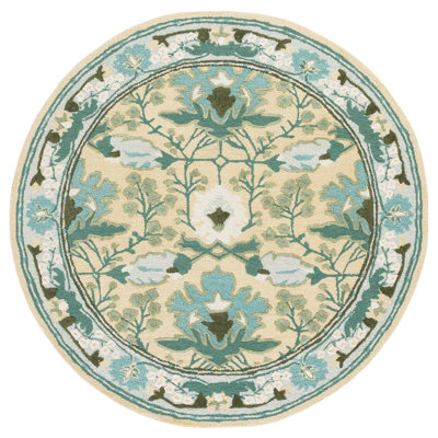 Earthly Treasures Hand Tufted Wool;Cotton;Viscose Floral Indoor Rug