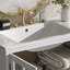 Meuble-lavabo moderne de 30 po avec lavabo en céramique, meuble-lavabo avec verre trempé flou et poignées noir mat, équipé d'un grand espace de rangement et d'un cadre en bois d'hévéa, blanc-1766073116