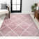 Bertrice Minimalist Diamond Trellis Rose/White Rug