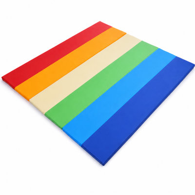 Tapis d'éveil en mousse pour bébé, 121 x 121 cm, tapis de sol imperméable en cuir PU, épais et rembourré, réversible, idéal pour les moments sur le ventre, les quatre pattes et compatible avec les parcs pour bébés. Léger et adapté à une utilisation intérieure et extérieure.