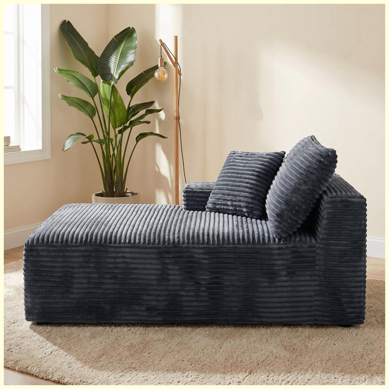 Canapé modulaire gris en velours côtelé, fauteuil d'appoint sans accoudoirs pour salon, Gray
