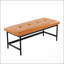 Banc en métal noir et similicuir-593666035