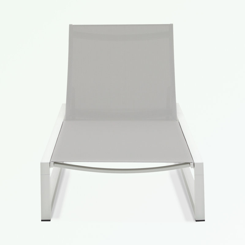 metal frame Chaise Lounge with adjustable back, White