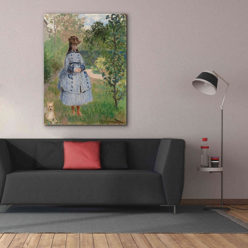«Girl With Dog» par Claude Monet, estampe numérique sur toile, H 54 po x l 40 po x P 1,5 po