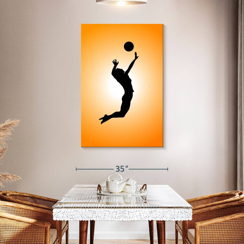 Silhouette de joueur de volleyball Sireci, H 48 po x l 32 po