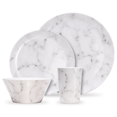 16 Piece Melamine Dinnerware Set - Service for 4