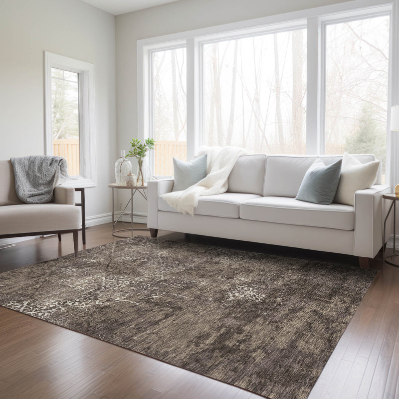 Jerre Washable Abstract Indoor / Outdoor Rug, Rectangle 9' x 12'
