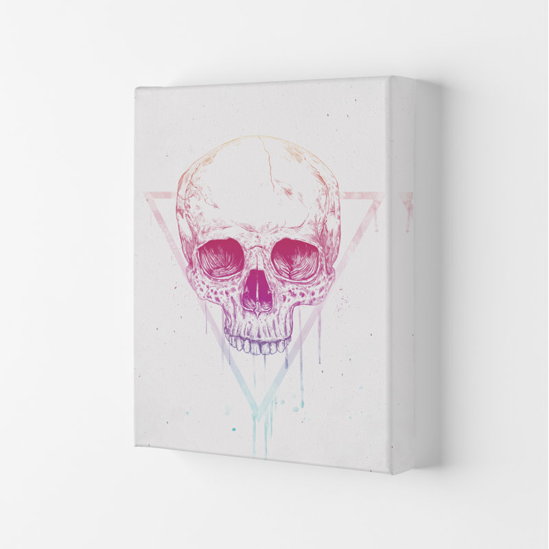 Skull In Triangle by Mercedes Lopes Charro - Print, 42cm H x 29.7cm W x 4cm D, Wrapped Canvas